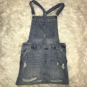 Distressed Overall Dress